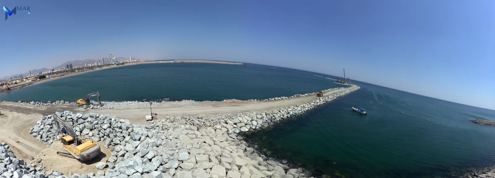 Al Rughaylat Port — breakwater construction panorama