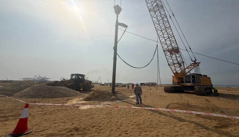 Ground-improvement equipment on site