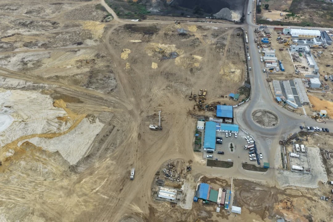 Earthmoving beside the site facilities