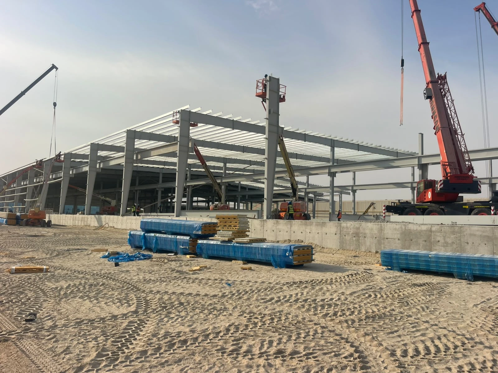 Emirates Float Glass Line 2 — structural steel and materials at the construction site