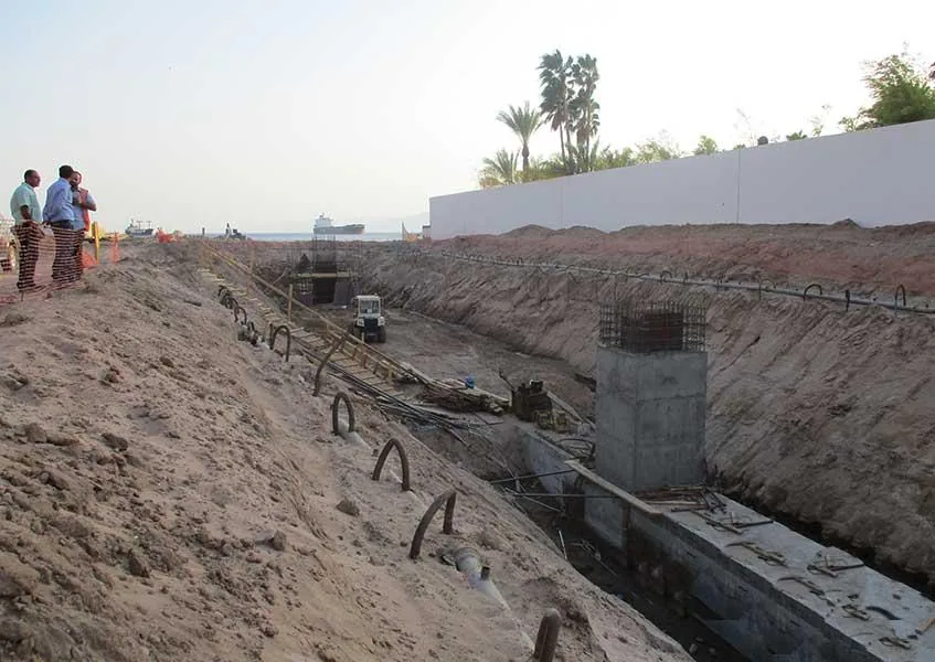 Saraya aqaba resort 1400 mm sea water intake pipeline 2018