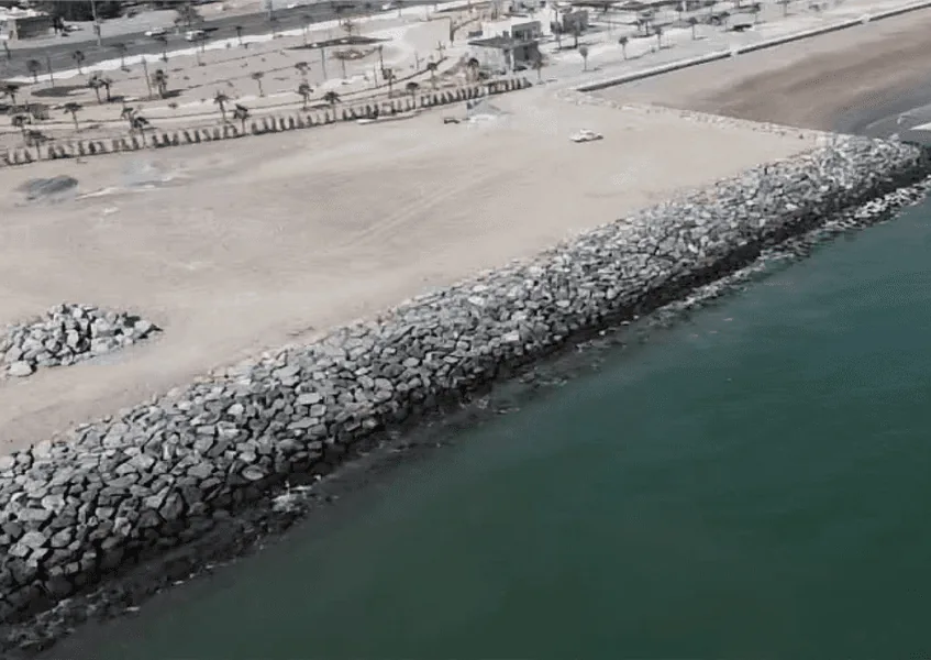 Umbrella beach revetment works 2021